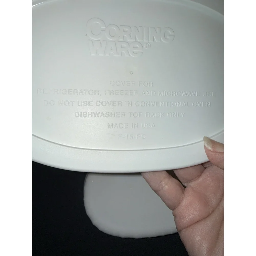 CorningWare French White F-15-B Oval Casserole Dishes w/ F-15-PC Lids Set of 3